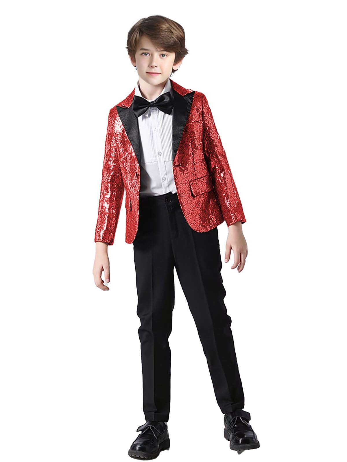 Jungen 2 Stück Funkelnd Grün Jungen Anzug Pailletten Jungen Anzug Ring Träger Anzug Junge Outfit Kommunion Anzug Hochzeit