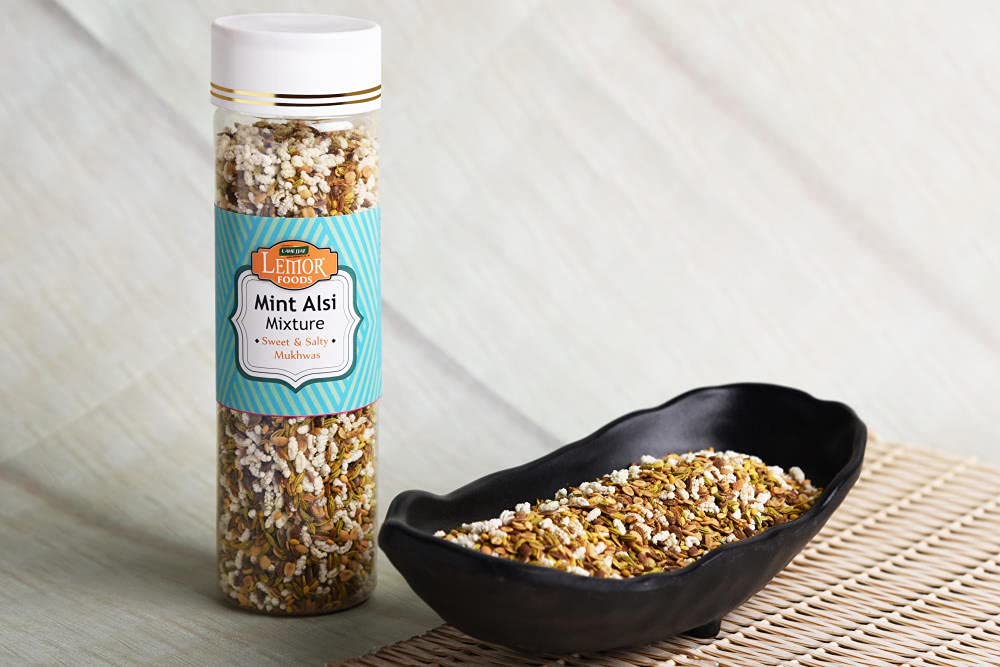 Lemor Mint Alsi Mixture (300 Gms, 2 Jars of 150 Gms Each) | Sweet & Salty Mukhwas | Healthy After Meal for Eating | Roasted Trail Mix Snacks-image-2