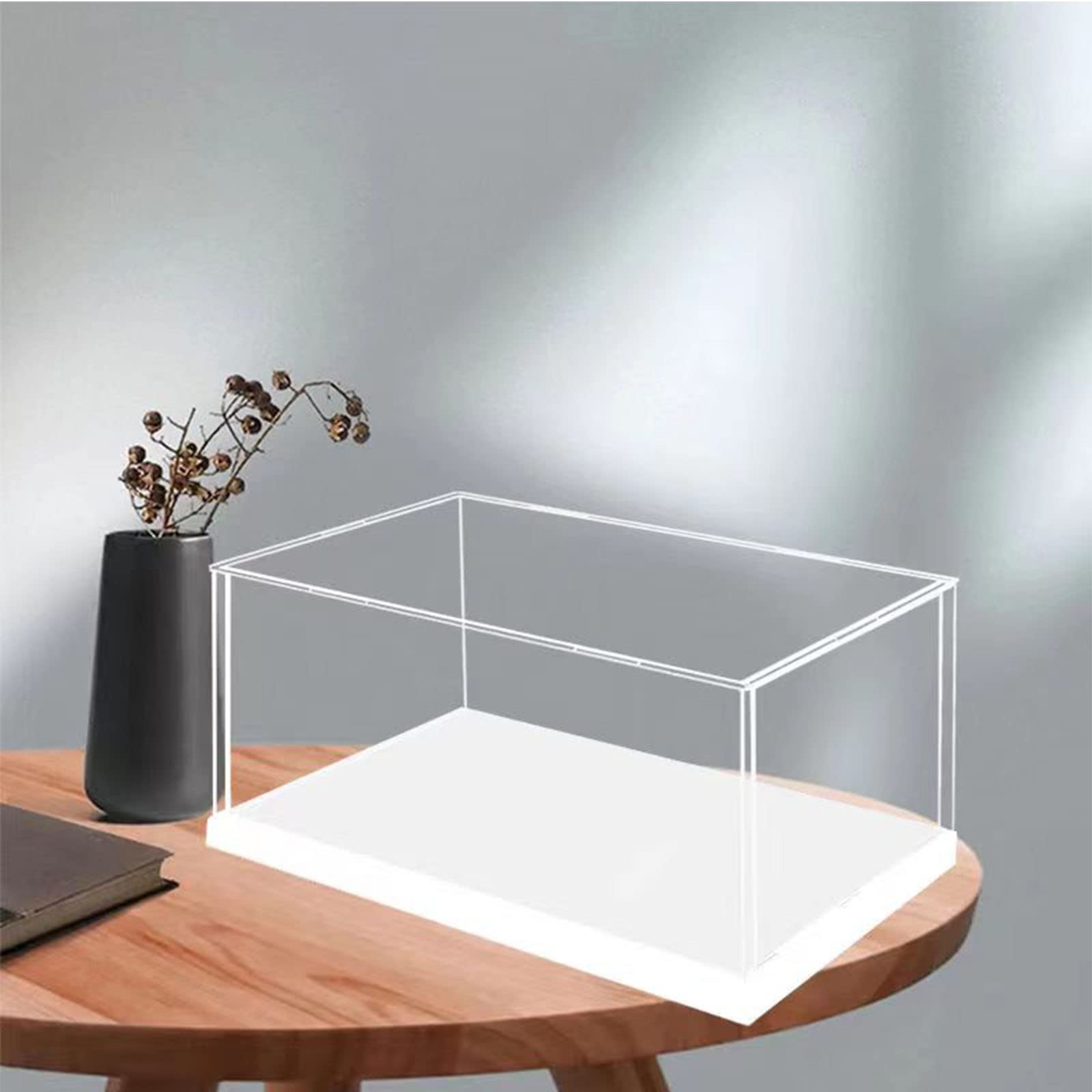 MECC Acryl-Vitrine: Weiße, klare Rechteckige Vitrine (16x8x12inch/40x20x30cm) für Action-Figuren, Spielzeug und Collectibles