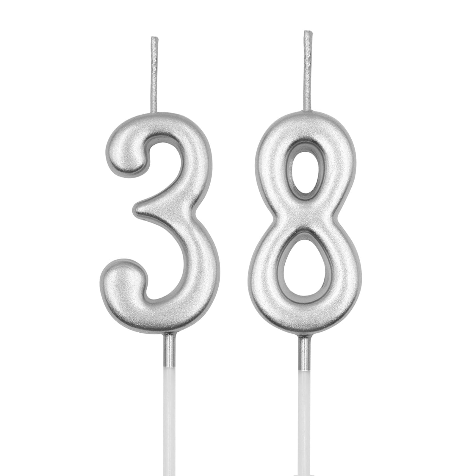 Velas De Cumpleaños 38 Y 83, Color Dorado Champaña Número 38 83 Para