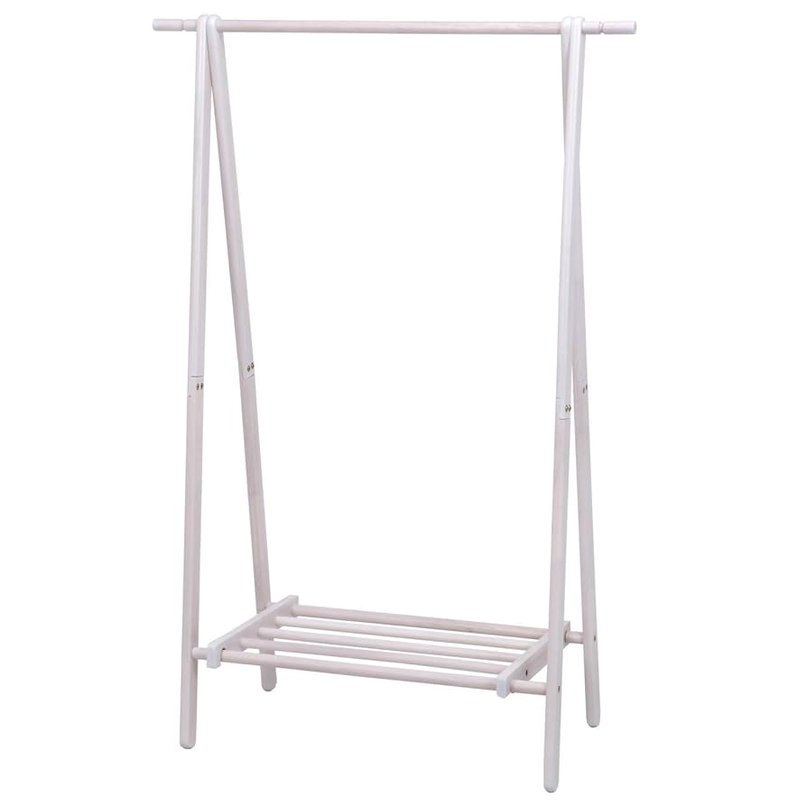 w 不二貿易 コートハンガー ハンガーラック 木製 ナチュラル 棚