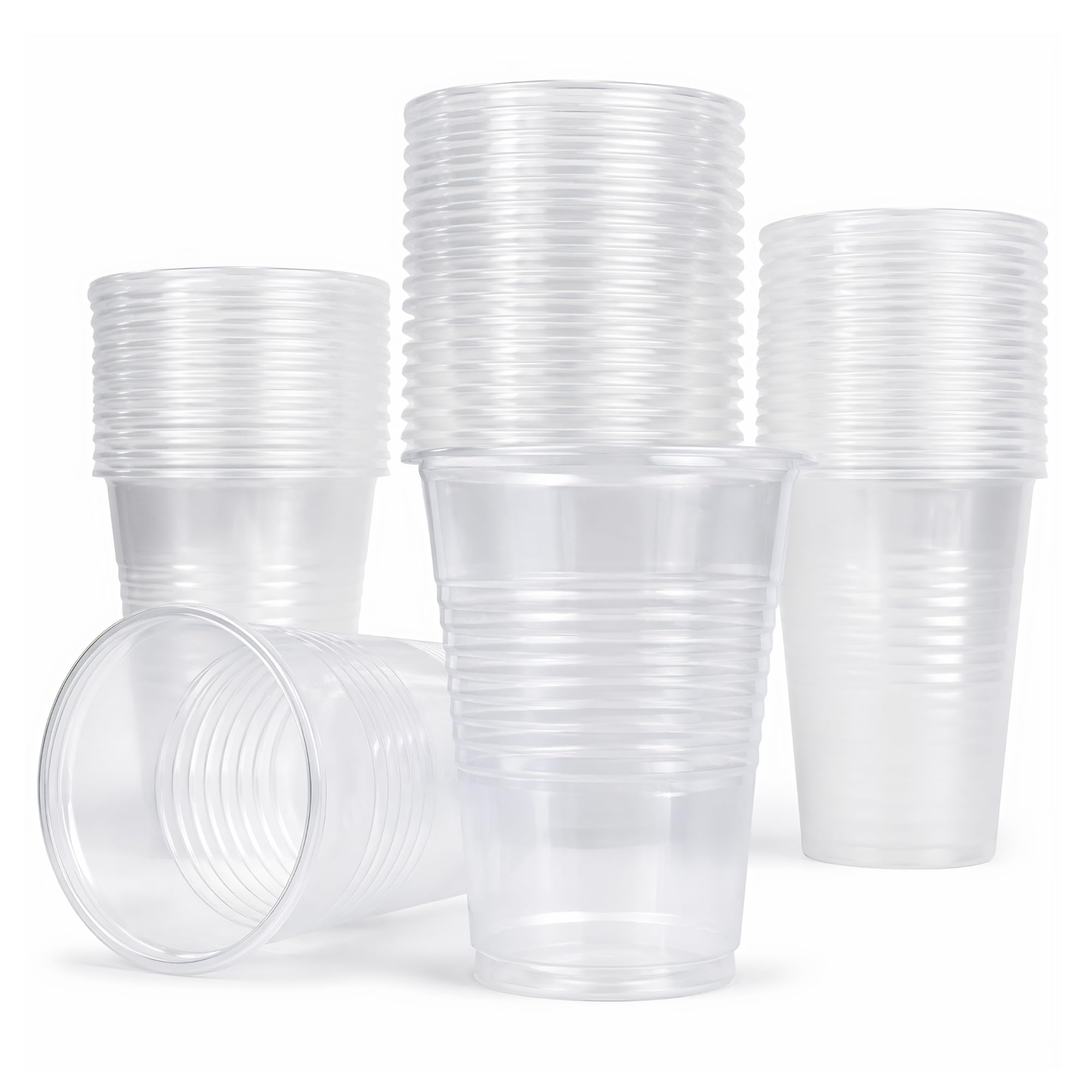 Ayn Al Madina 7oz Reusable Plastic Water Cups – Clear Drinking Cups for Parties, Office & Catering – Strong, Leakproof, BPA-Free – Ideal for Water, Juice & Cold Drinks (50, Clear)