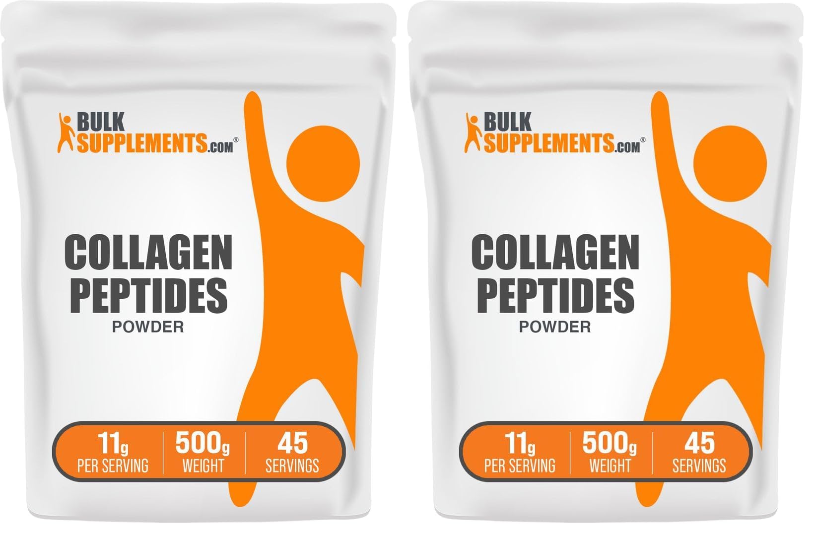 BulkSupplements.com Collagen Peptides Powder - Bovine Collagen Powder, Powdered Collagen Supplement - Hydrolyzed & Gluten Free, 11g per Serving, 500g (1.1 lbs) (Pack of 2) 1.1 Pound (Pack of 2)