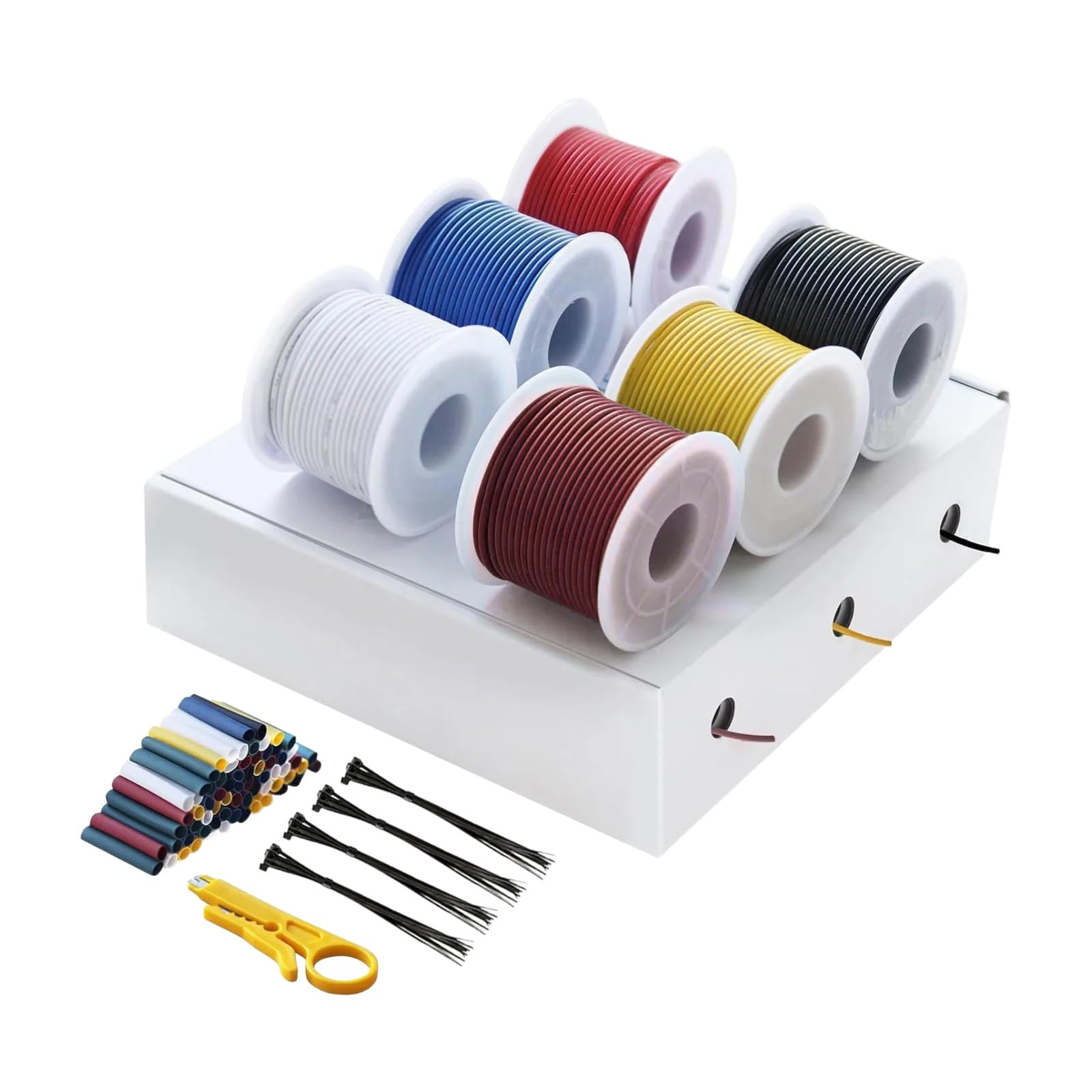 6 Kolor 12-13-26-28-30 AWG Przewody elektryczne 18 skręcanych (6 szpul z narzędziami; each color 18AWG-20m)