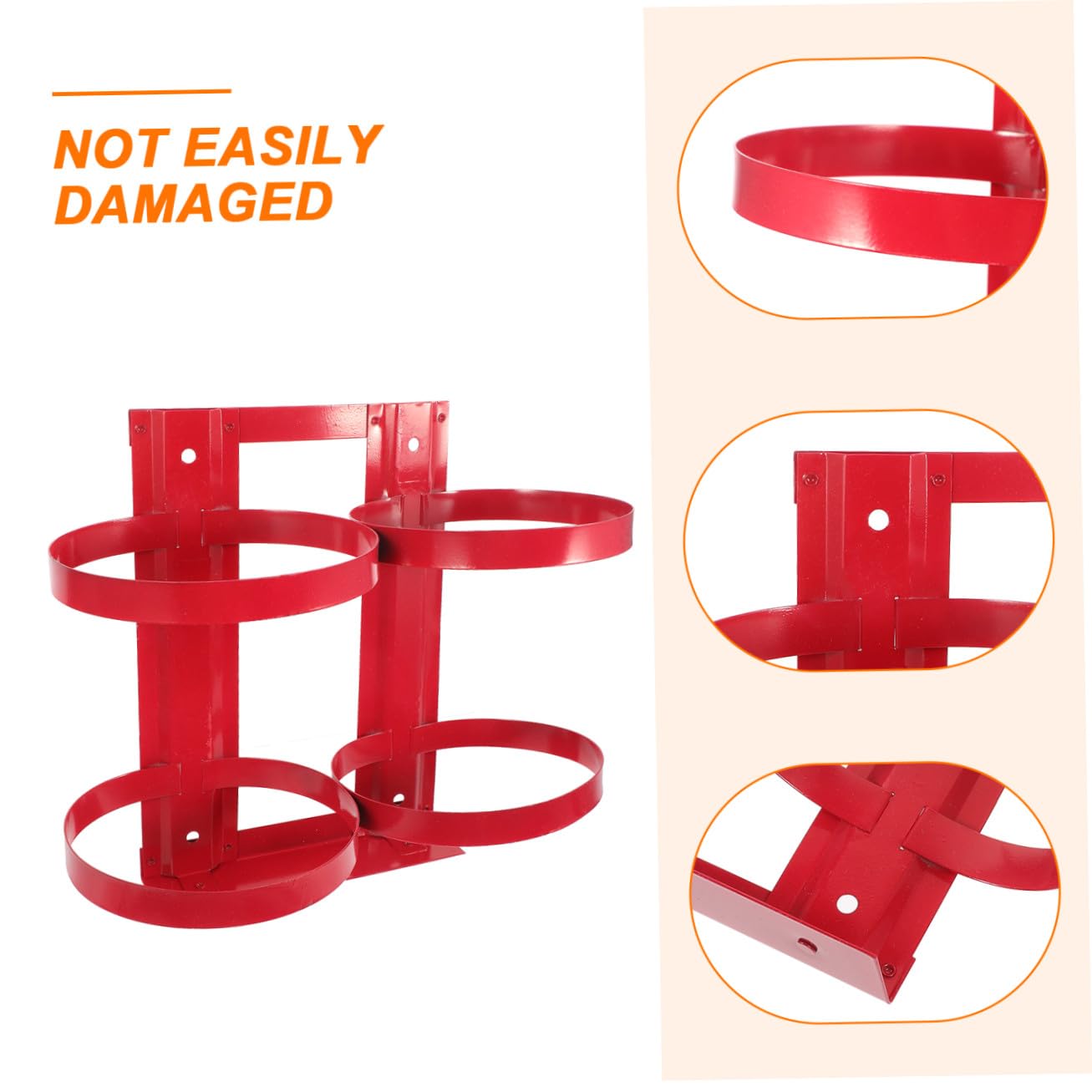 Didiseaon Supporto per Estintore da 5kg in Ferro Rosso Struttura Sicura e Design Ragionevole, Staffa Doppia per Montaggio a Parete in Casa o Ufficio