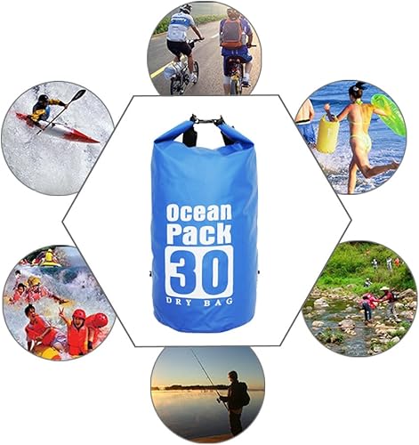 Miniatura 7 de Bolsa seca impermeable con correa desmontable ajustable de 10 l20 l30 l, bolsa superior enrollable mantiene el equipo seco para kayak, canotaje,