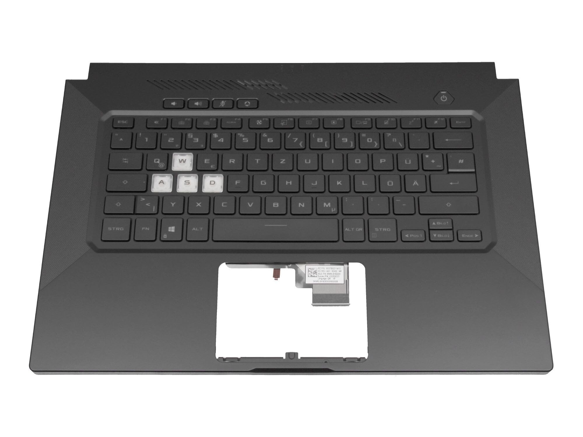 ASUS Tastatur inkl. Topcase – DE Layout, Backlight, für TUF Gaming Dash F15 FX516PC-HN558T