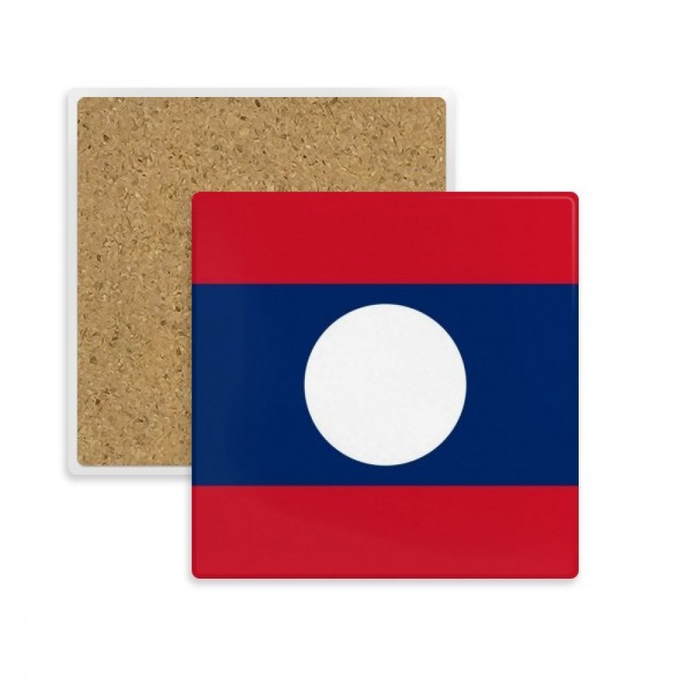 Porte-tasse Drapeau du Laos anti-traces en pierre absorbante pour table propre