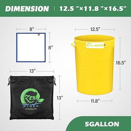 Miniatura 6 de iPower Paquete de 5 extractores de esencia de hielo de hierbas de burbujas de 5 galones con pantalla de prensado libre y bolsa de transporte, juego