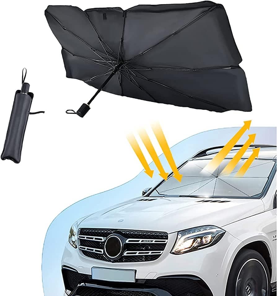 QAWACHH Car Windshield Sun Shade Umbrella Foldable Car Umbrella