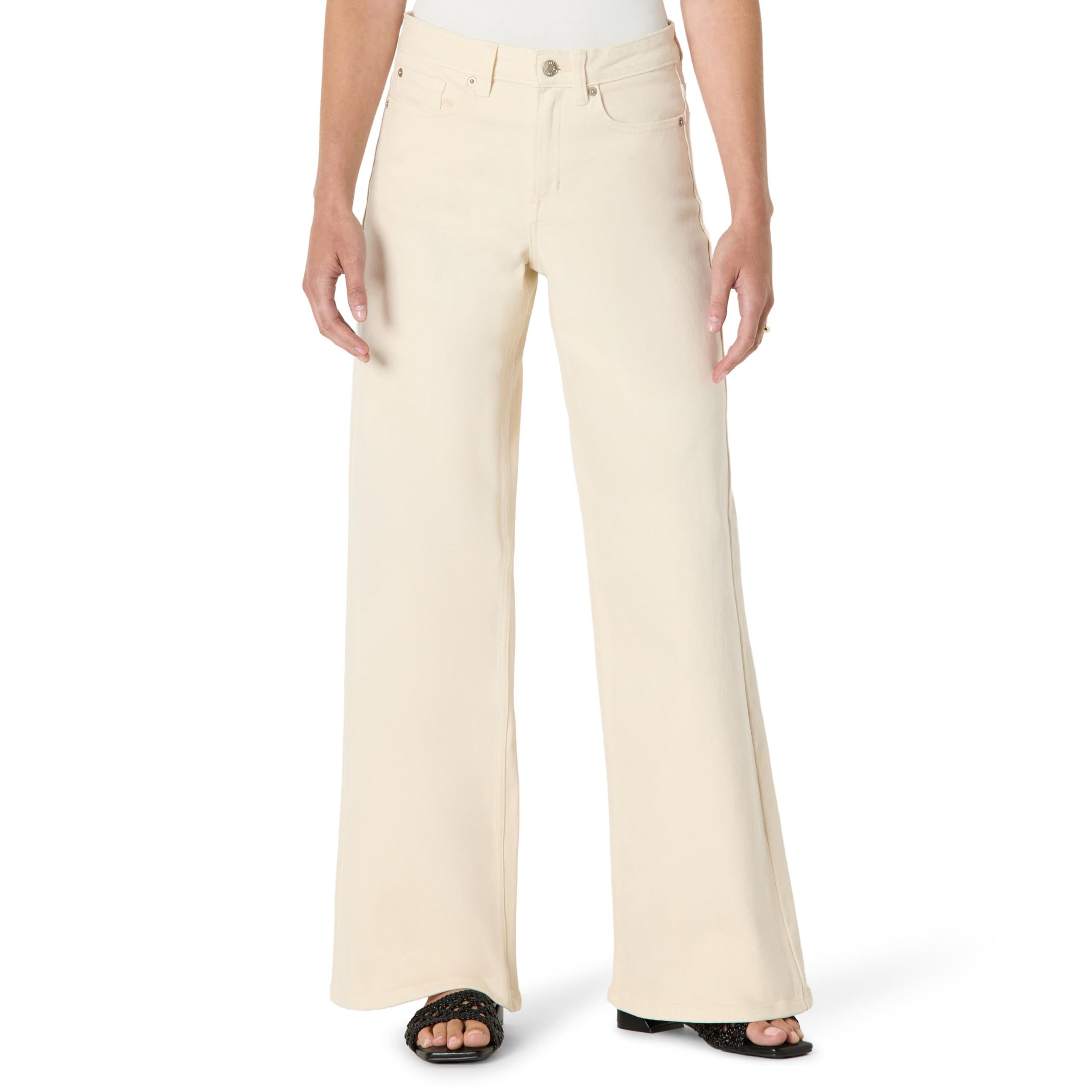 amazon essentials women's high-rise wide leg crop jeans