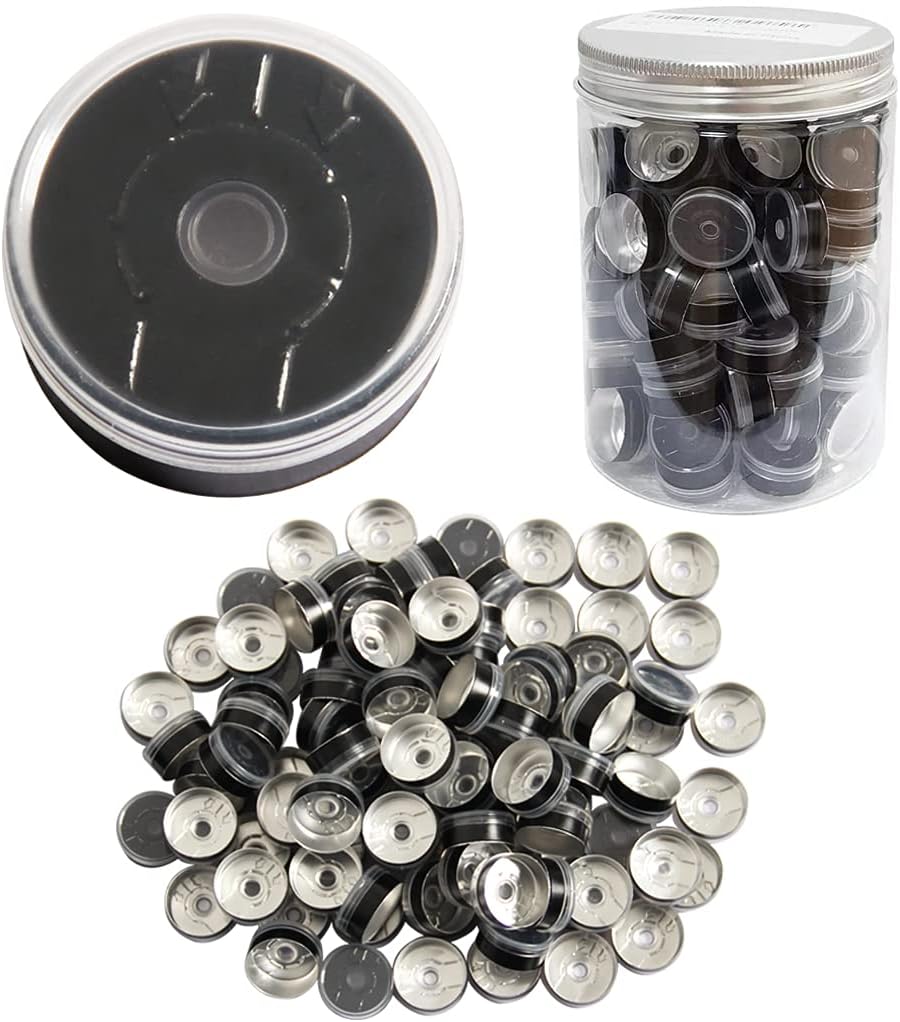 Chudeng 20mm Caps-100 Pcs Aluminum-Plastic Black Caps for Glass Vials