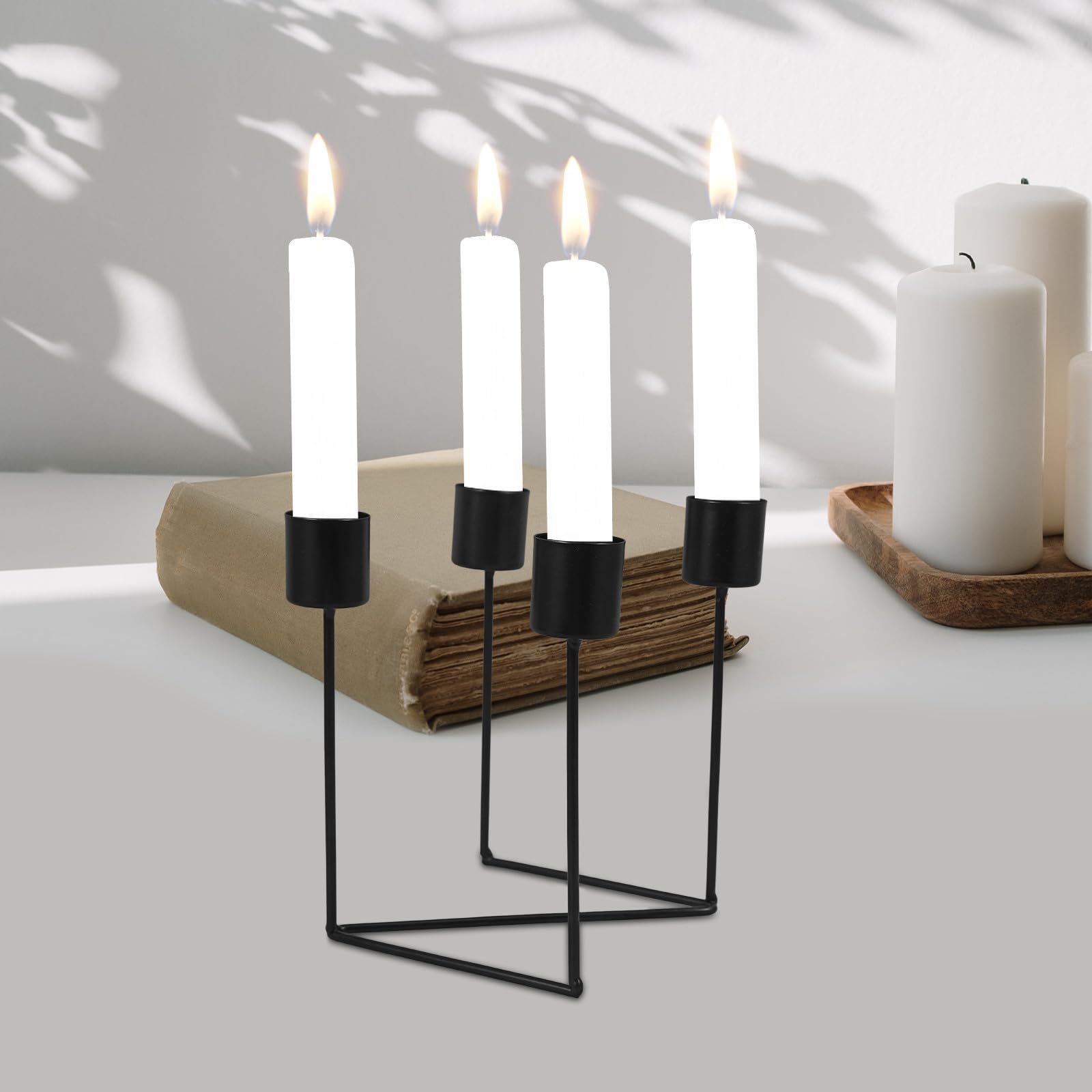 Toyvian 4 Stück Weihnachtlicher Adventskerzenhalter aus Eisen für | Antiker Retro Vintage Stil, für Bankett und Tischmitte, ein Stück, Saisonale Weihnachtsdeko