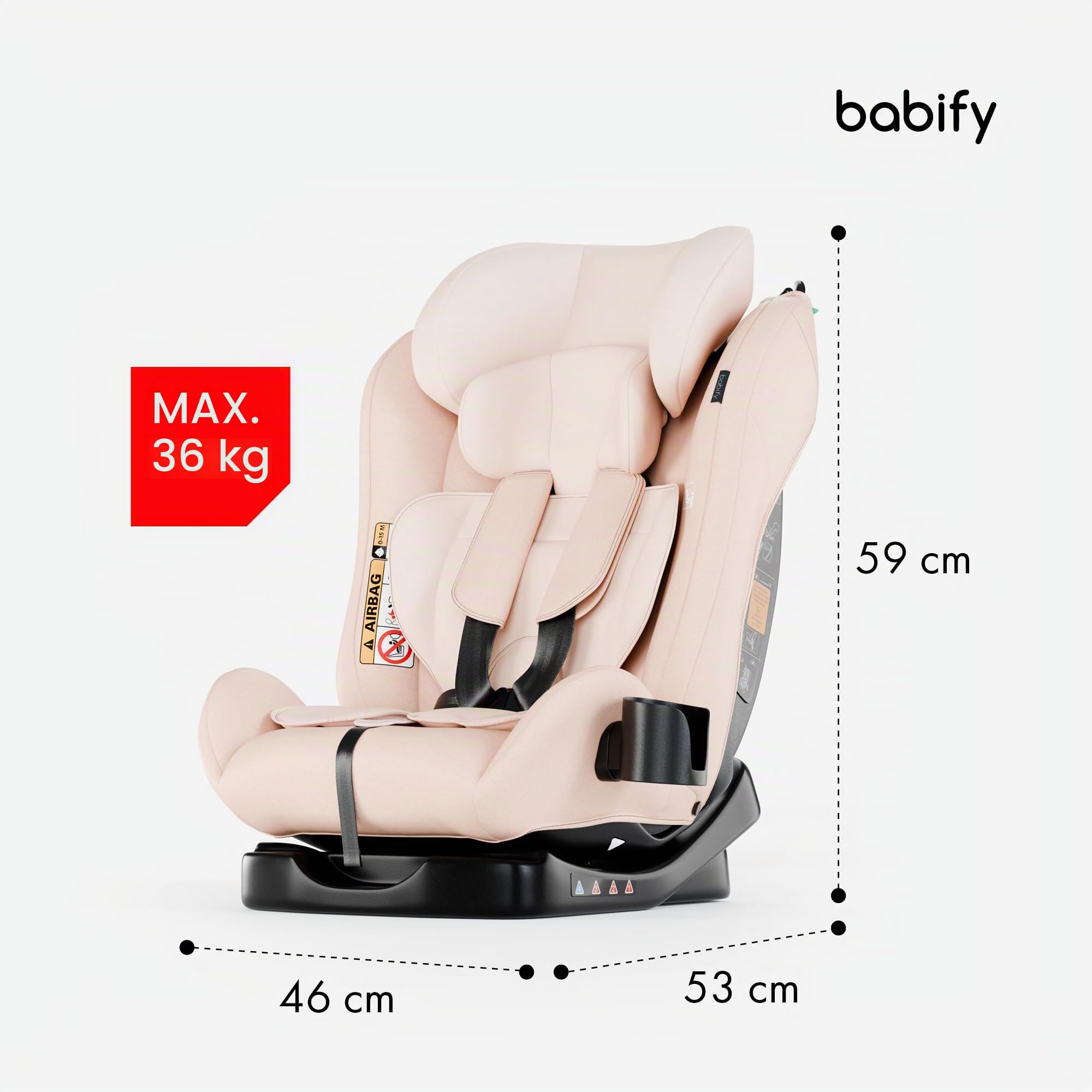 Babify Seggiolino Auto, Seggiolone Auto per Bambini da 40 a 150 cm, Seduta Auto Bimbi 3 in 1 Regolabile e Reclinabile, Seggiolino Auto Portatile, Resistente, Sicuro, Seggiolino Neonati Confortevole