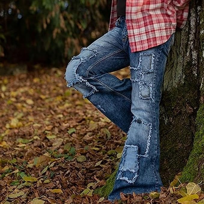 Mens Vintage Leg Disco Jeans Vintage Bell Bottom Men Denim Pants Stretch Retro Bell Flared 70s Jean Pants3