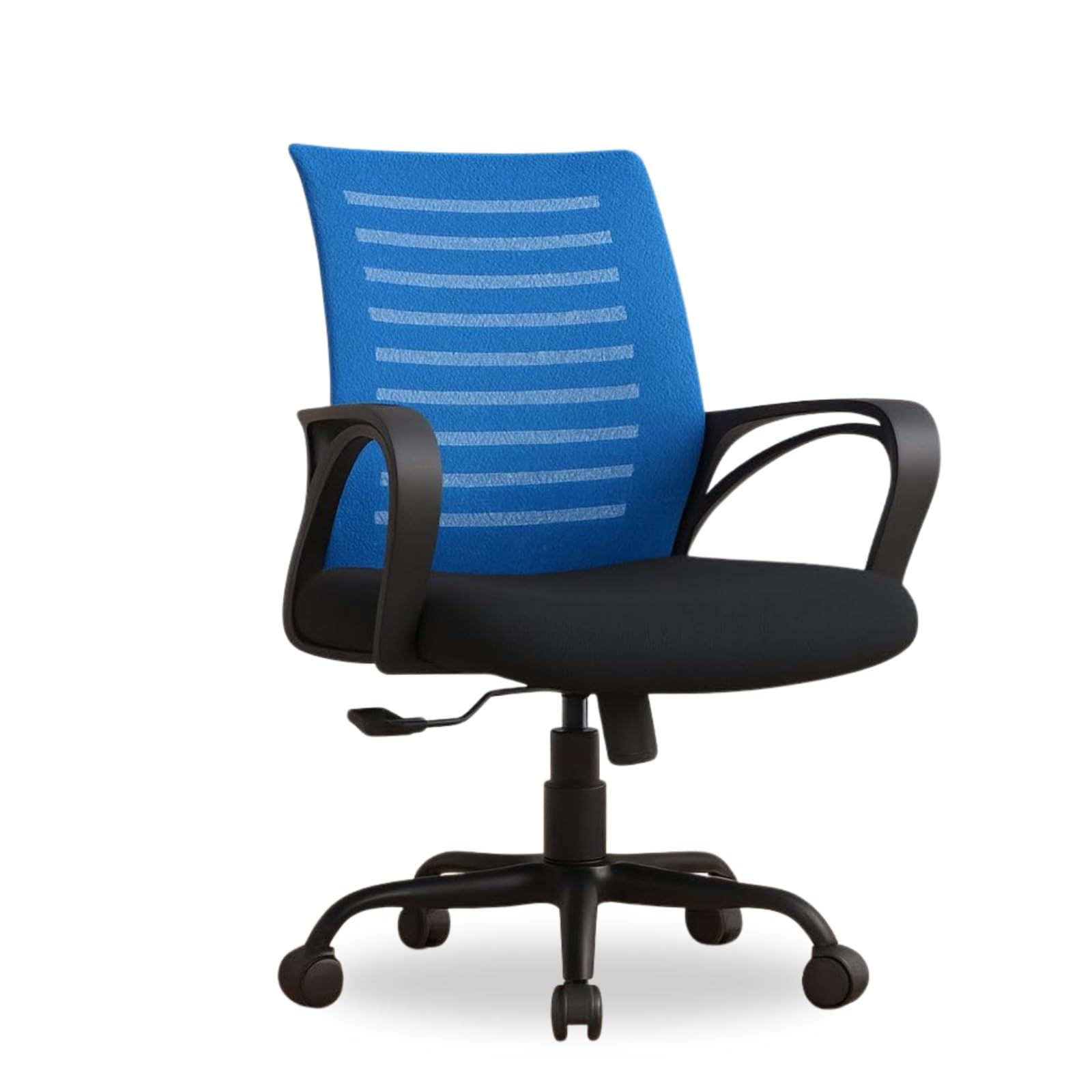 INNOWIN Mini Jazz Mesh Mid-Back Ergonomic Home Office Chair | 3-Years Limited Warranty Included | Tilting & Height Adjustable Mechanism, Heavy Duty Metal Base | Ideal for Office Work & Study (N Blue)