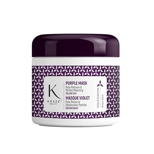 Mascarilla para cabello morada amarilla, elimina los tonos cobrizos y amarillos para cabello teñido – Reparación y acondicionamiento de queratina
