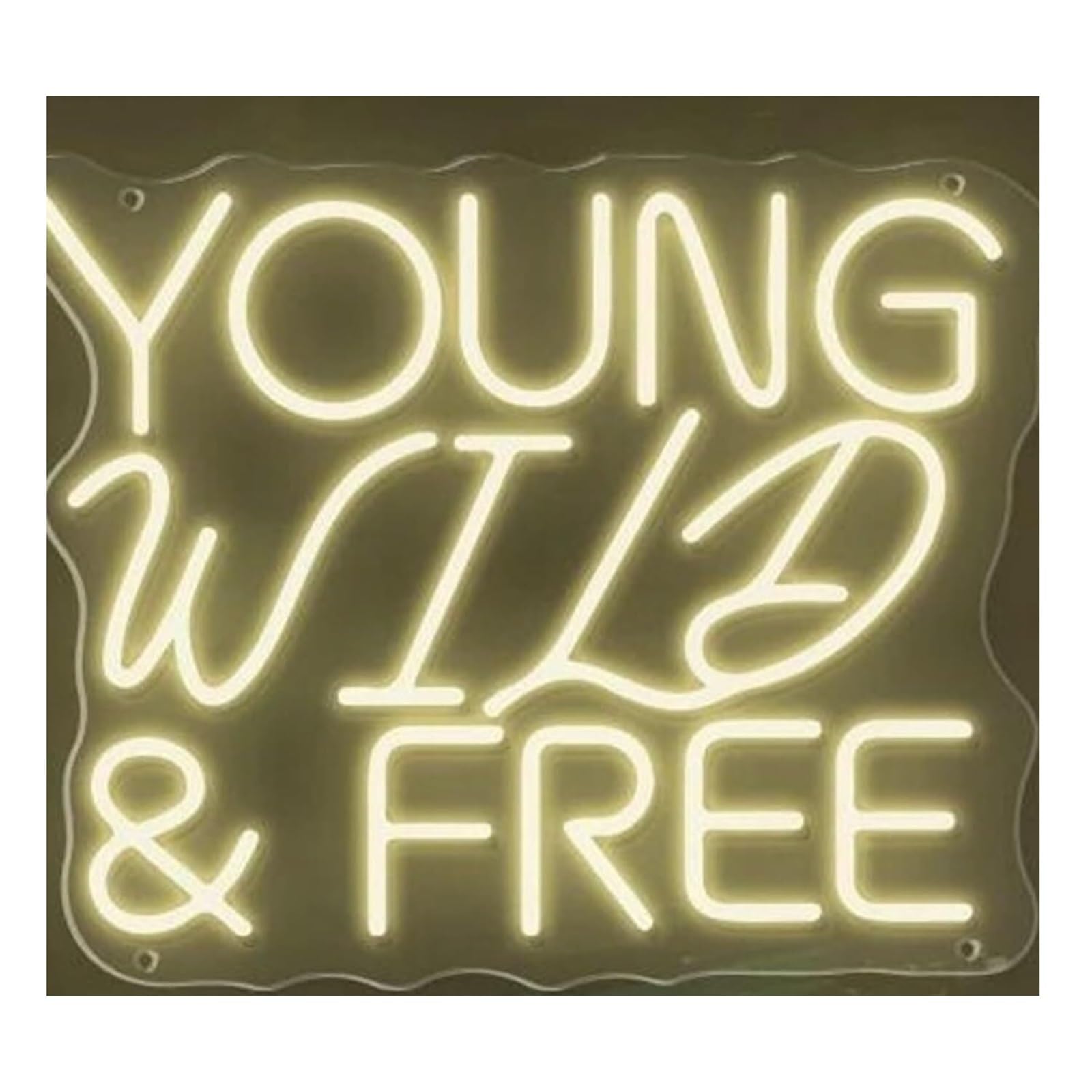 Zynther Neon lamp Soothing Atmosphere Lamp Neon Signs Young Wild&Free with Lights for Bar, Nightclub, Party