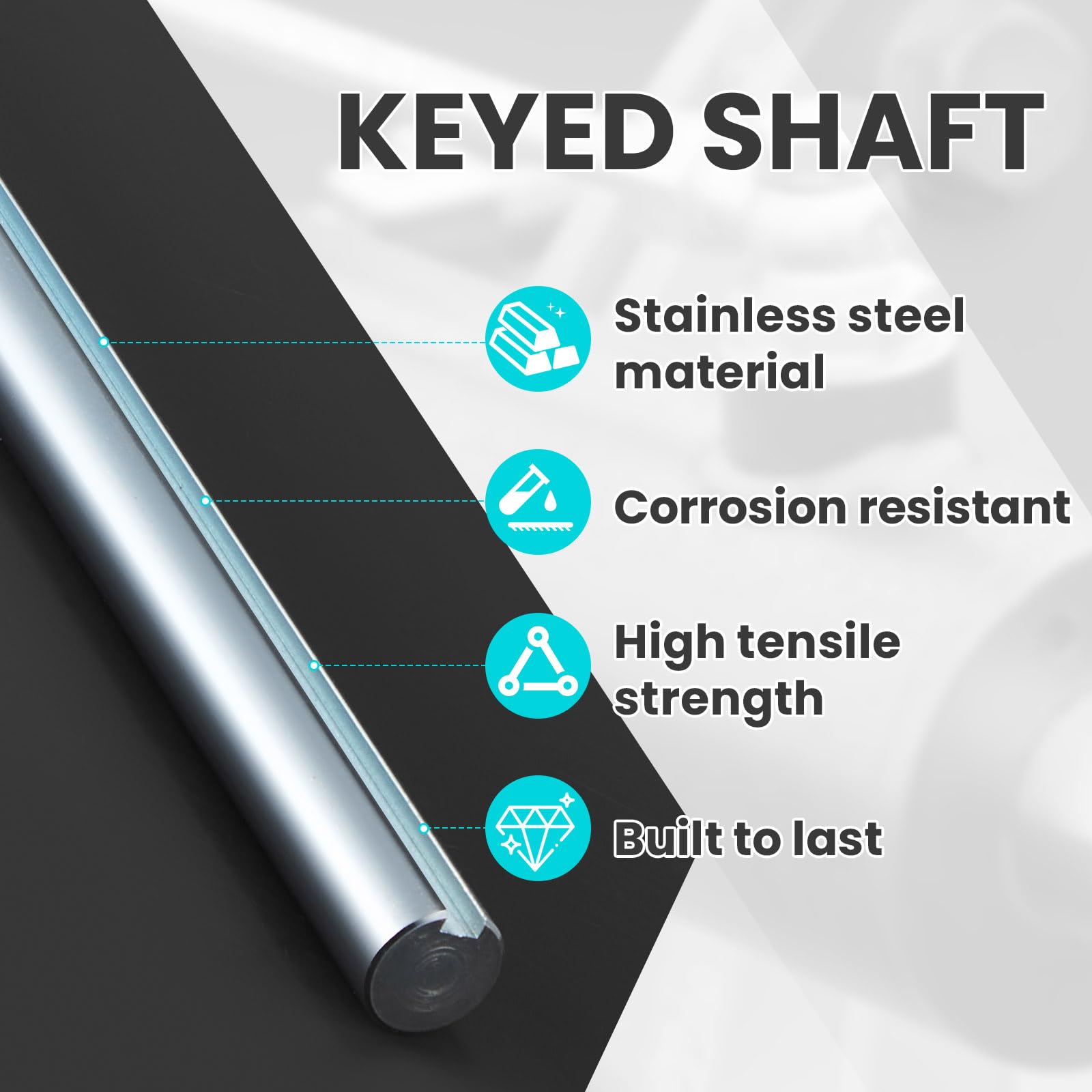 Hicarer Keyed Shaft - 5/8" Carbon Steel -3