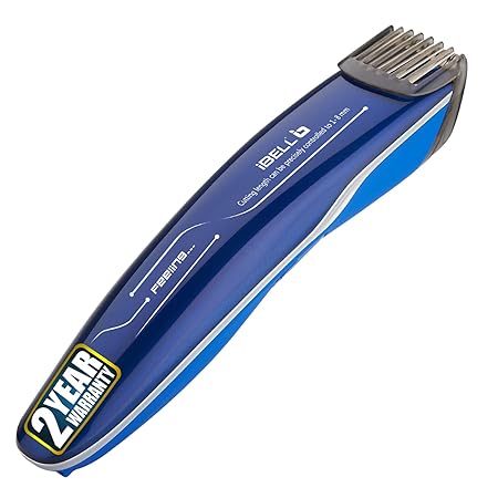 iBELL T8110 Cordless Rechargeable Trimmer, Moustache/Hair Clipper, 45 Minutes Run Time, Stainless Steel Blade and 8mm Precisely Controlled Cutting Edge For Men (Nebula Blue)