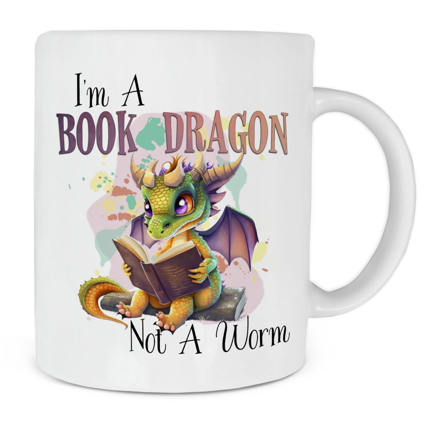 I'm a Book Dragon Funny Book Lover Mug, Gift for Book Lovers, Librarian, Coffee & Tea Mug, Mum Birthday Christmas Mothers Day
