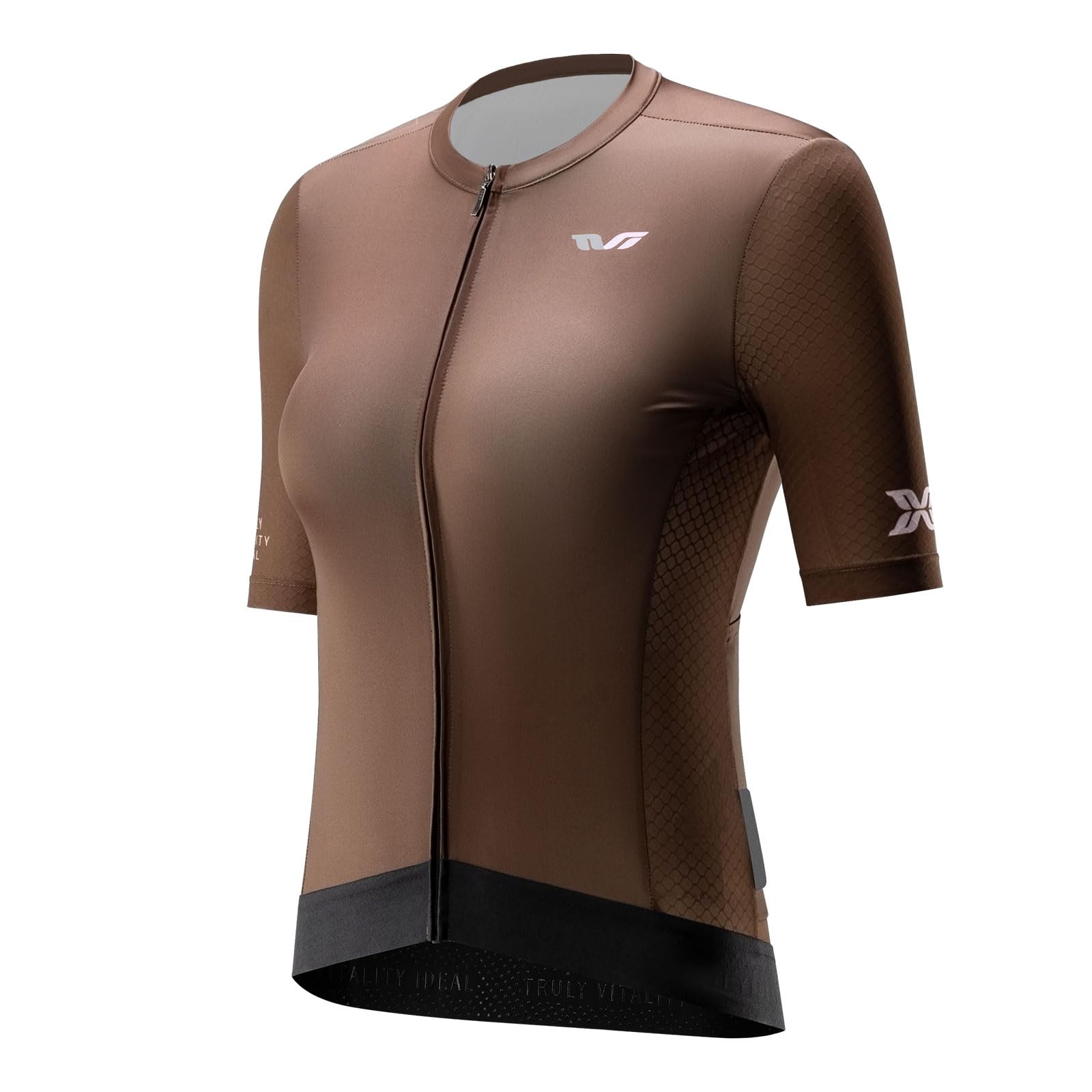 ROCKBROS TVI Magliette MTB Donna, Maglia Ciclismo Maniche Corte, Maglia Bicicletta Comoda Leggera, Abbigliamento Traspirante per Bici da Corsa, Palestra, Escursione, Marrone