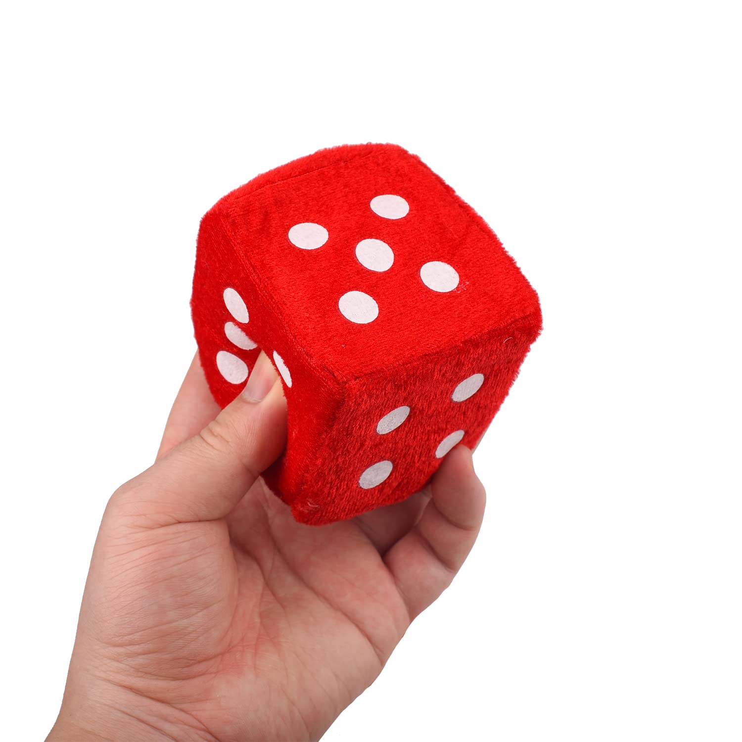 Coppia di dadi sfocati per specchietto retrovisore auto, da appendere specchietto 'auto, dadi quadrati in peluche da 7 cm, con puntini, per specchietti retrovisori, casa, ufficio