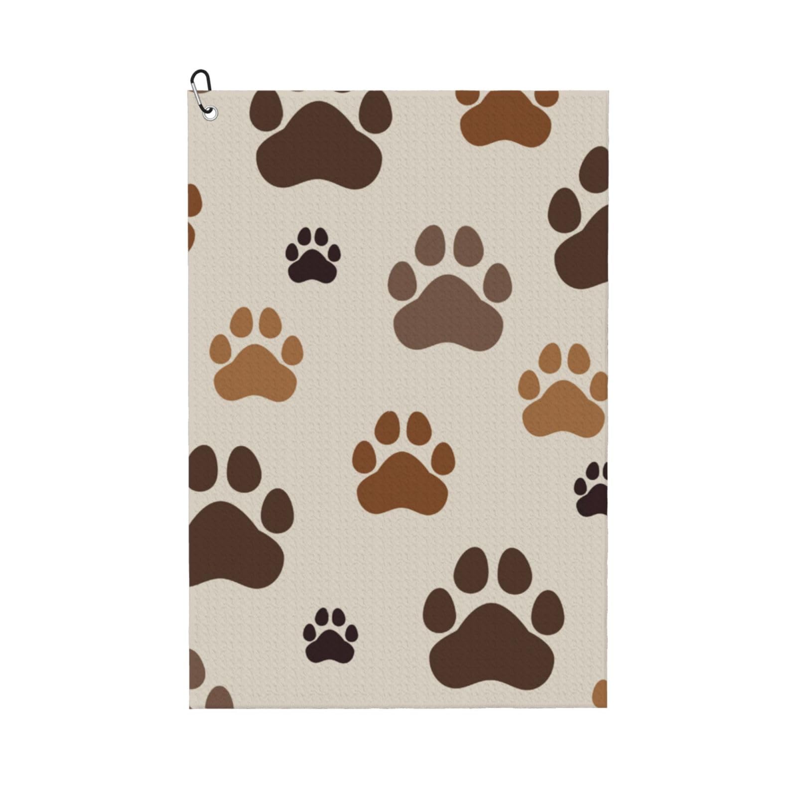Hnnkloy Dog Paw Print, 16x24 in Portable Waffle Golf Towels with Carabiner Clip for Golf Bag