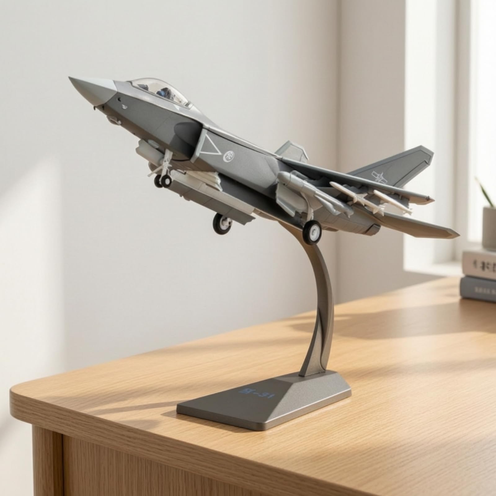 Aereo da Combattimento Modello Aereo Militare Jet da Caccia Aeromodello Collezionabile Miniatura Metallo Lega Zinco Finitura Opaca con Marcature per