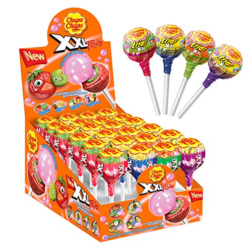 Chupa Chups XXL Trio, 20 Lollipops, Perfect for Sharing, Parties and Christmas, 20 x 29 g, Strawberry, Apple, Cola, Tutti Fruitti