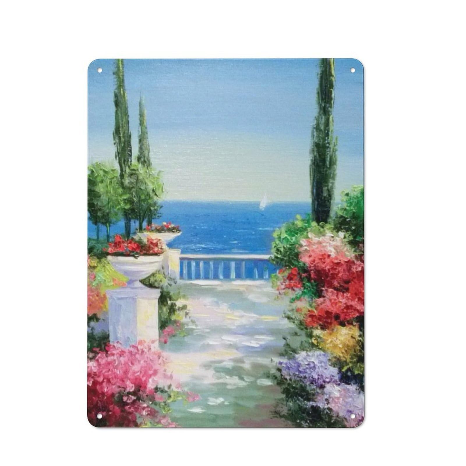 Junmoney Park Near The Sea Retro Tin Wall Plaque 40X30cm Featuring For Pub Or Café, New-Space Wall Decor For Pub Decor Enthusiasts