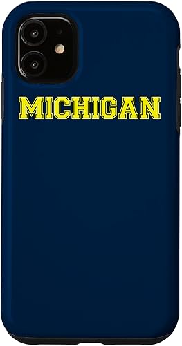 iPhone 11 Universidad estilo Michigan Sports Estuche de regalo