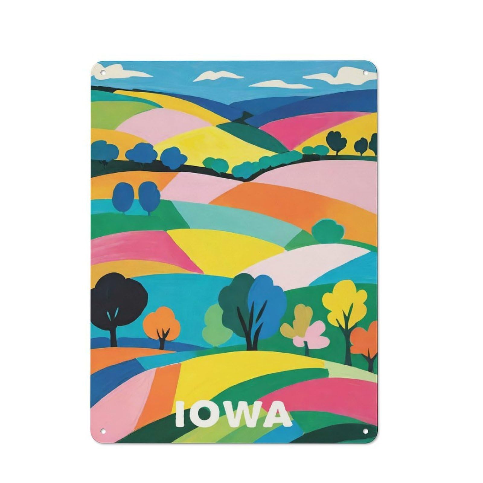 Iowa My Home Printed Metal Sign for Pet Owners, Birthday, Christmas Or Housewarming Gift, 40x30cm