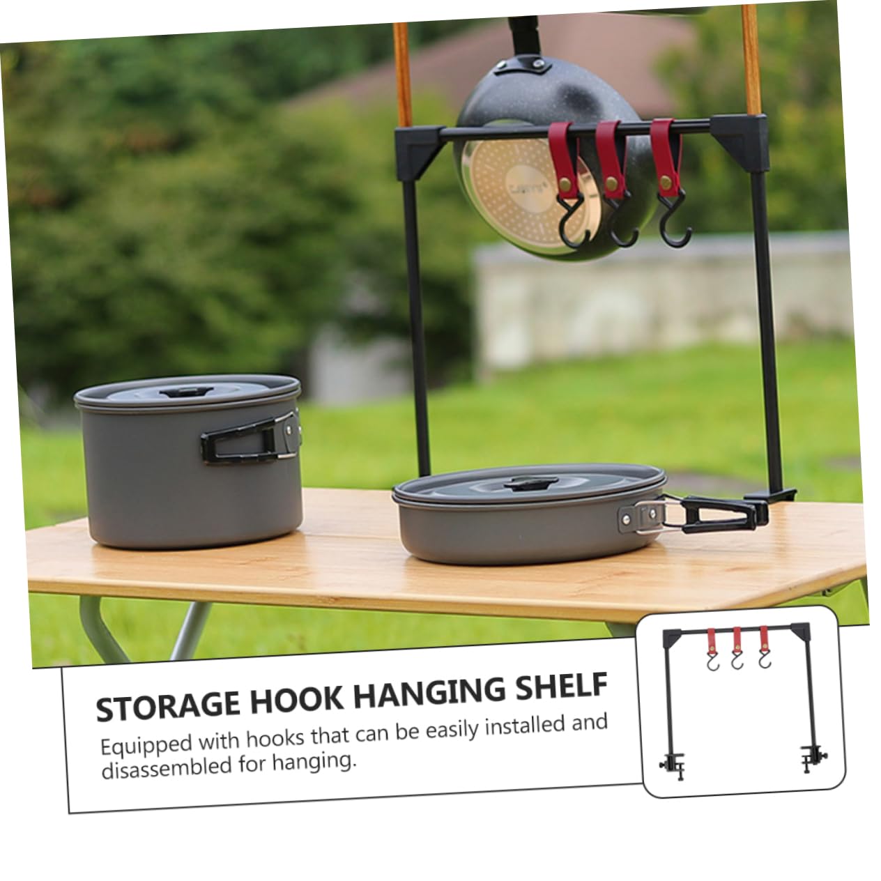Happyyami 1 Juego Estante de Escritorio Linterna de Camping Soporte para Acampar Accesorios para Acampar Colgador de artículos Diversos para Acampar Estante al Aire Libre Almacenamiento