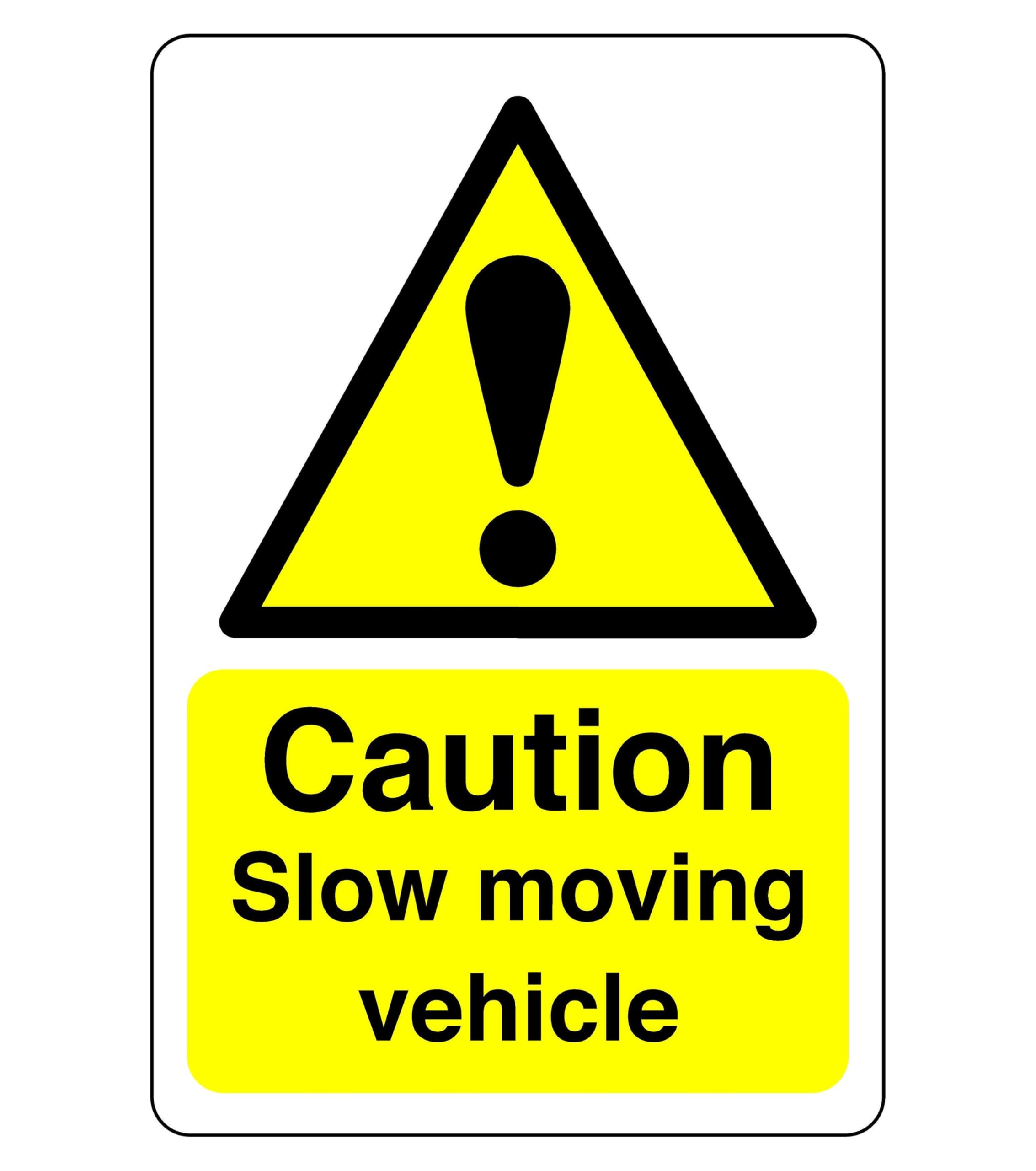 Safety First Display Ltd Yellow/Black Caution Slow Moving Vehicle - High Tack Self-Adhesive Sticker (600Mm X 400Mm) Viewing Distance Within 20M.