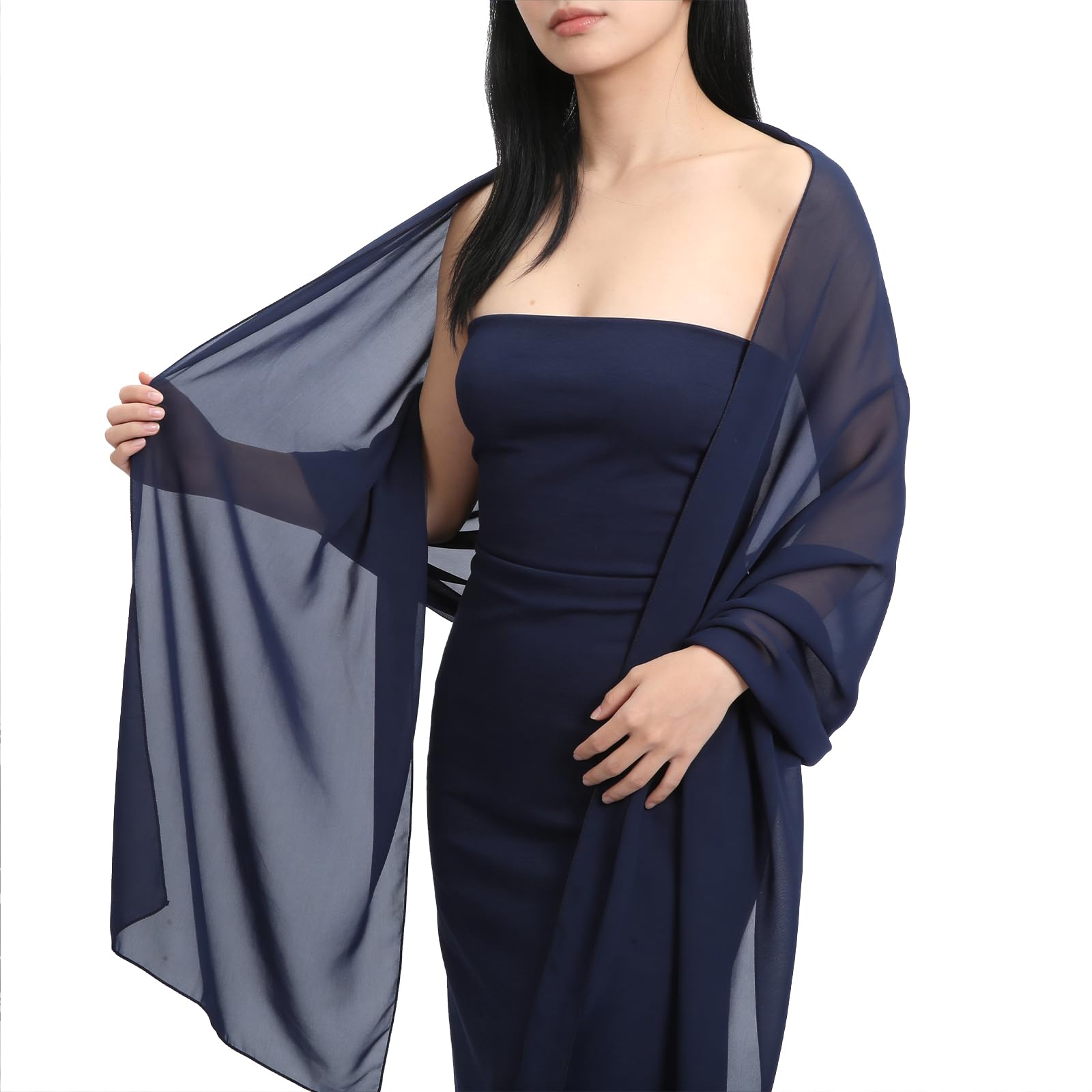 Stola für Abendkleid, Elegant Chiffon Schal Stola Damen Halstuch Chiffontücher Sommer Schal Soft Damen Festliche für Abendkleid Hochzeit Cover Up