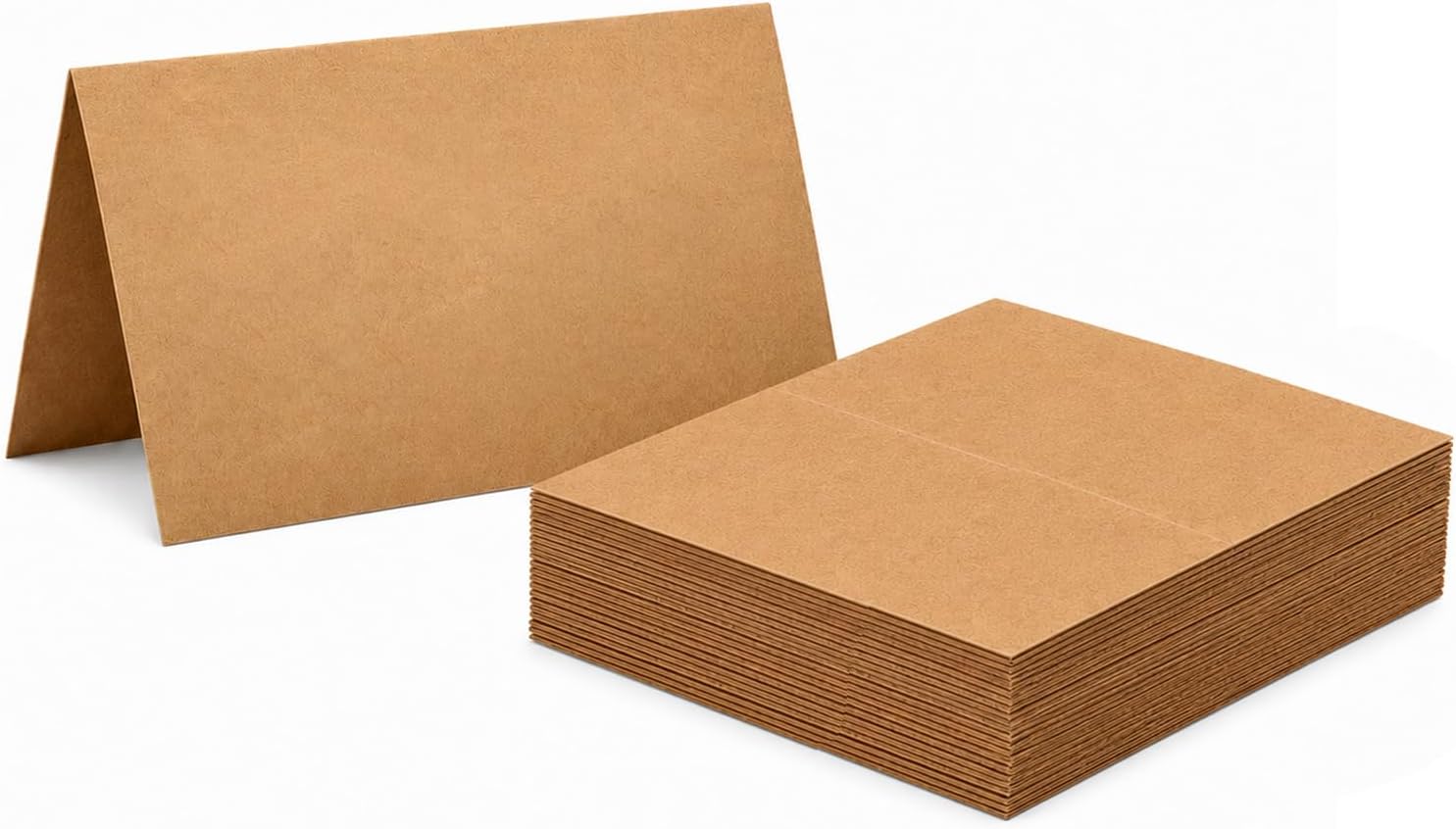 50Pcs Place Cards for Wedding Table Seating Chart, Blank Folded Write-On Kraft Paper Name Tent Cards & Food Labels for Party Buffet, Reception Supplies for Dinner Parties, Banquets, Events