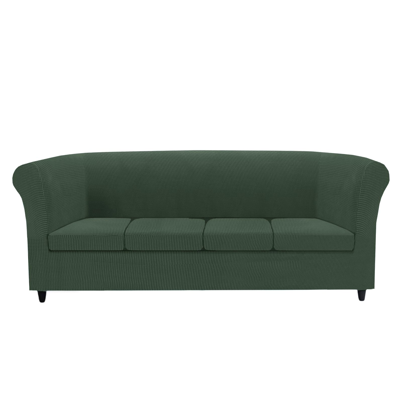 KYJSW Chesterfield Sofa Cover Stretch Jacquard Fabric Couch Slipcover With Armrests Cushion Cover Seat Cover Non-Slip Furniture Protector (Green,XL SOFA+4 SMALL SEATS)
