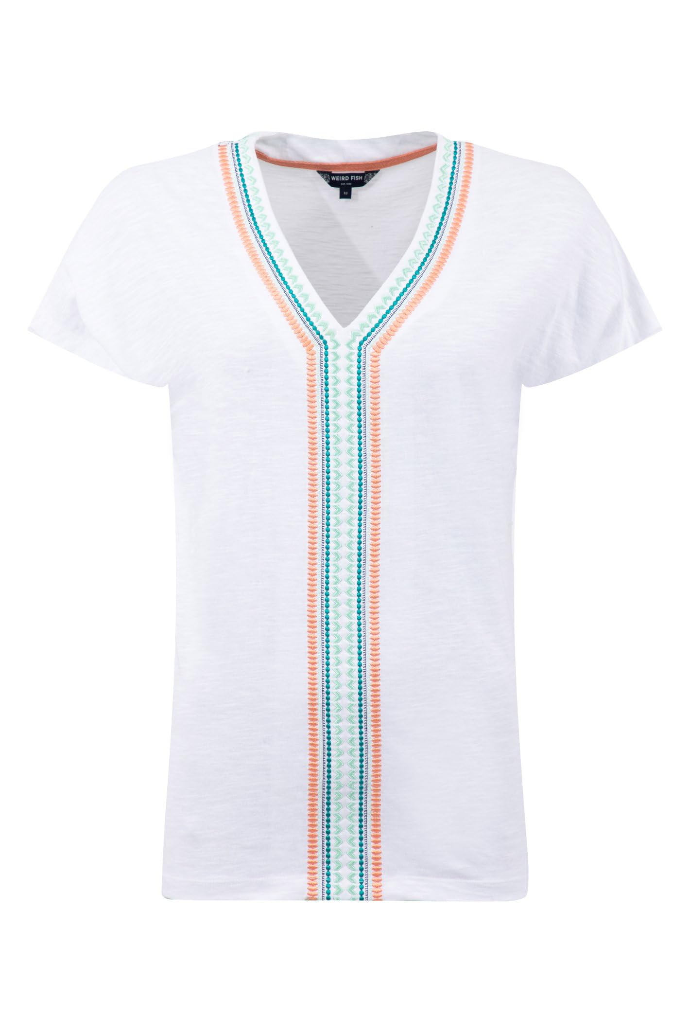 Weird Fish - Women's T-Shirt - Lomie Embroidered - Size 20 - White