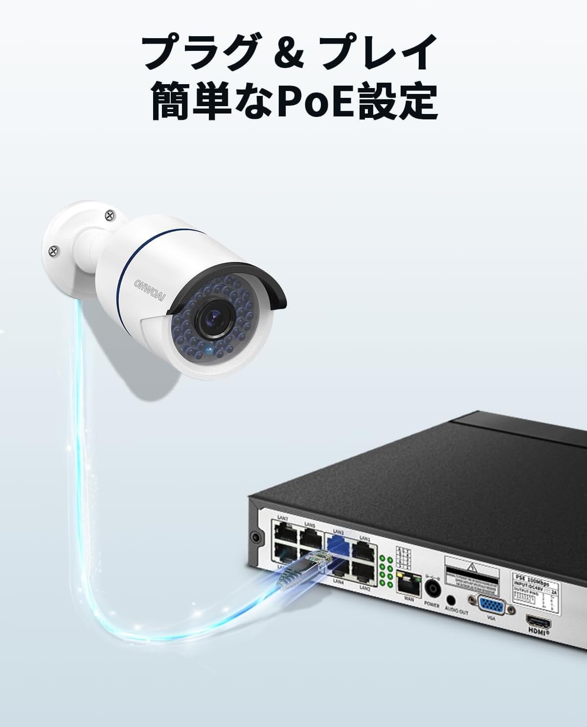 Amazon.co.jp: 【30メートル超強暗視】OHWOAI POE防犯カメラセット