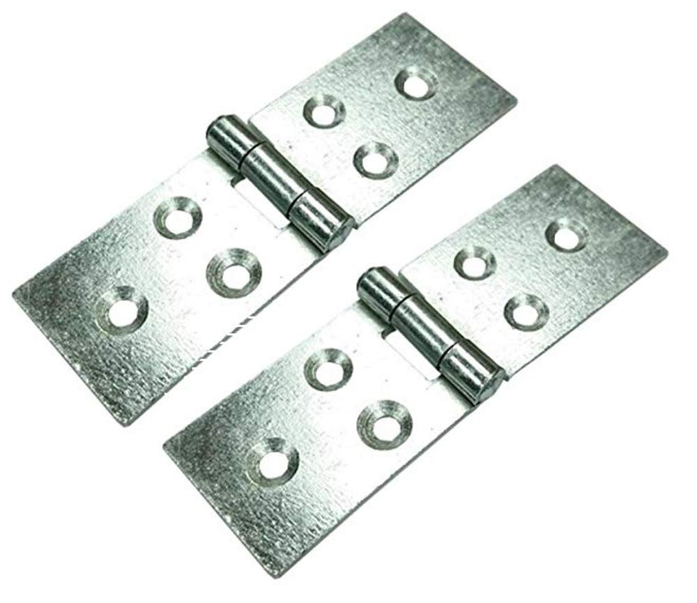 Merriway Silver Tone Bh07035 (2 Pcs) Steel Heavy Duty Backflap Hinges Zinc Plated 25Mm (1 Inch) - Pack Of 2 Pieces
