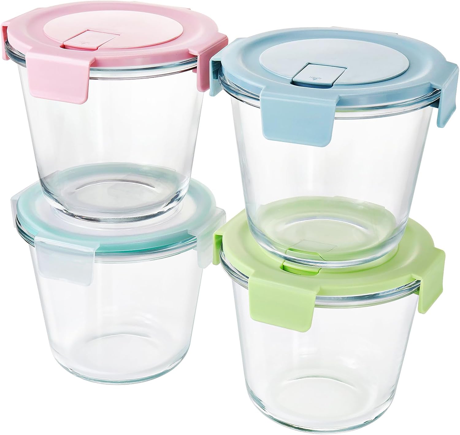 8 PCS Glass Soup Containers with Lids - 3 Cup Meal Prep Containers with Lids, Airtight Glass Storage Containers BPA-Free, Deli containers with lids Microwave, Dishwasher, and Freezer Safe (4 Packs)