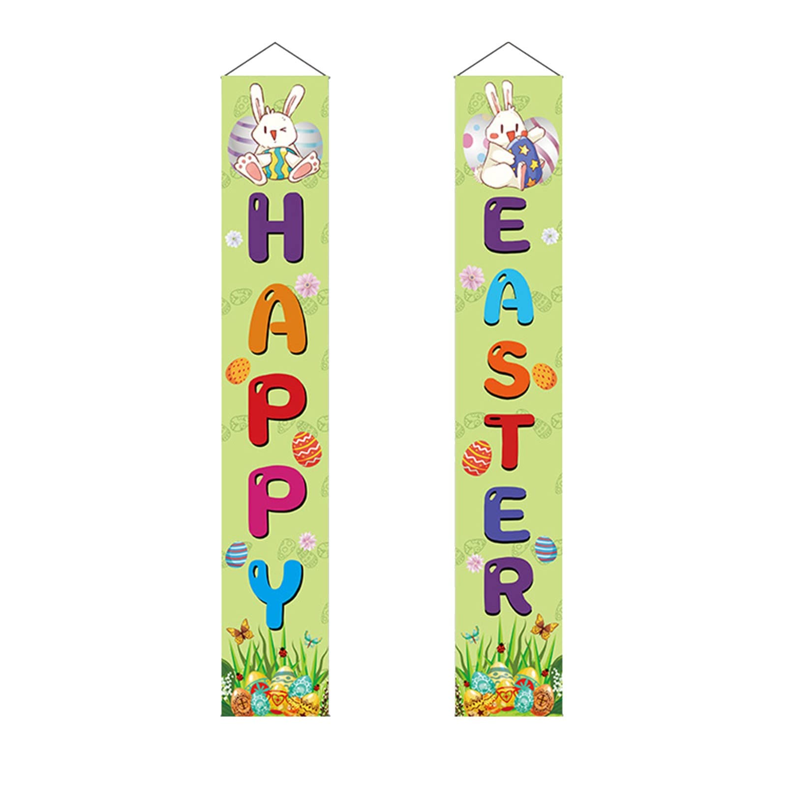 Coniglio colorato Pasqua porta d'ingresso targa di benvenuto tenda