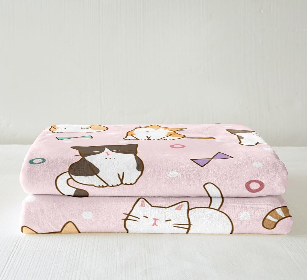 Manfei Kawaii Cats Throw Blanket Cartoon Animal Theme Blanket for Couch Sofa Cute Cartoon Cat Bed Blanket for Kids Boys Girls Room Decor Soft and Breathable (50 x 60 Inches) - Image 4
