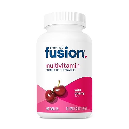 Bariatric Fusion Bariatric Multivitamin with Iron Complete Chewable | Wild Cherry | Post Bariatric Vitamins for Gastric Bypass and Sleeve Gastrectomy | One Month Supply