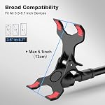 VIVI Mao Gooseneck Support de téléphone cellulaire, universel 360 Support de téléphone flexible Lazy Bracket Mount Long Arms Clamp pour téléphone 13 Pro Xs Max XR X 8 7 6 6s Plus et autres dispositifs de 3,5~6,7'' (noir)…