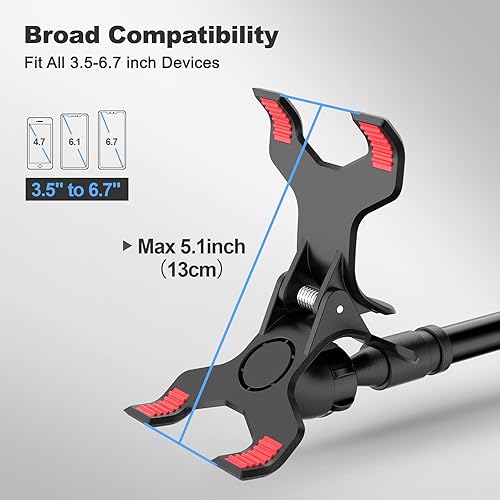 Vista 3 de Soporte universal para teléfono celular de cuello de cisne, soporte flexible universal 360 para teléfono, abrazadera de brazos largos para teléfono