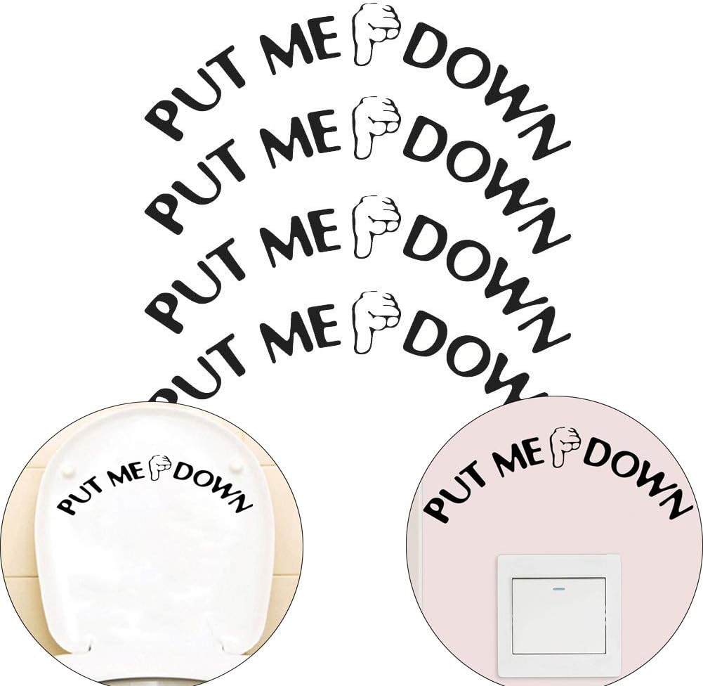 VinBee 4 Pack DIY Removable Washroom Toilet Seat Decal Funny Reminder Decoration Bathroom Sticker,Put ME Down