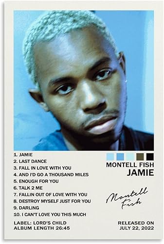 KUCOON Montell Fish Jamie - Póster en lienzo para pared, para sala de estar, dormitorio, 16 x 24 pulgadas