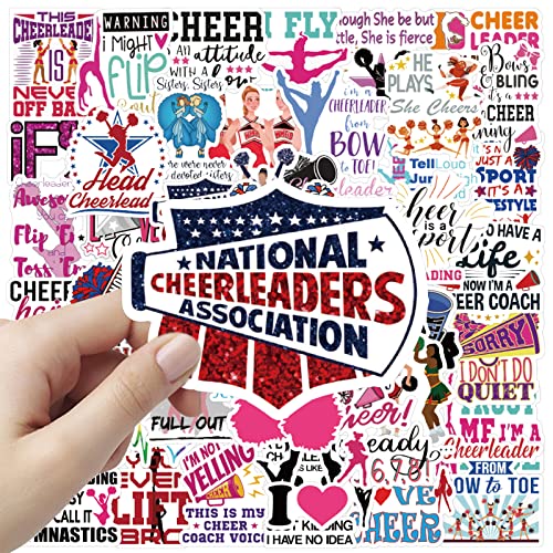 100 PCS Cheer Stickers, Cheerleading Gifts Stickers for Laptop, Water Bottles, Luggage, Computer, Cell Phone - Thumbnail 6